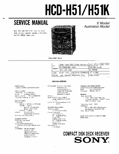 sony HCD - H51 Schematics only